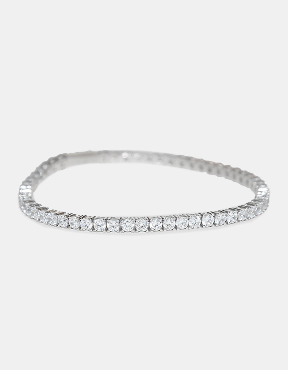 Pulsera tennis de plata engastada con circonitas blancas de corte redondo Steffi