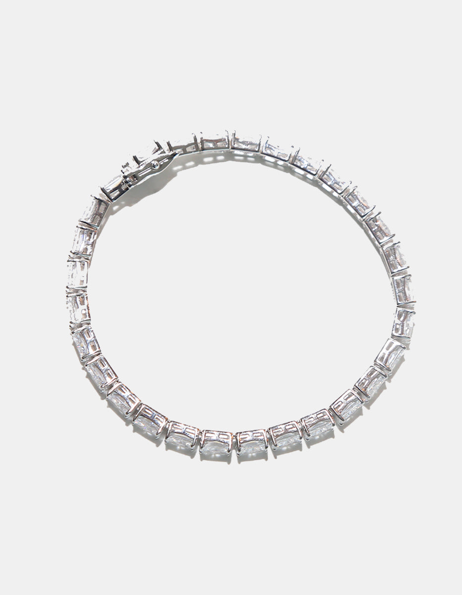 Pulsera tennis de plata engastada con circonitas blancas de corte redondo Steffi