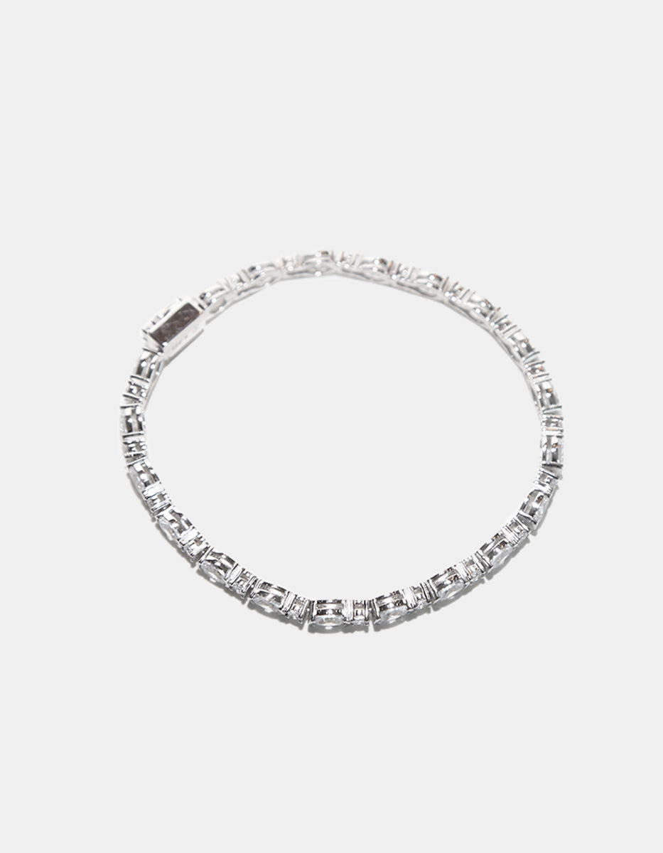 Pulsera tennis de plata engastada con circonitas blancas de corte redondo Steffi