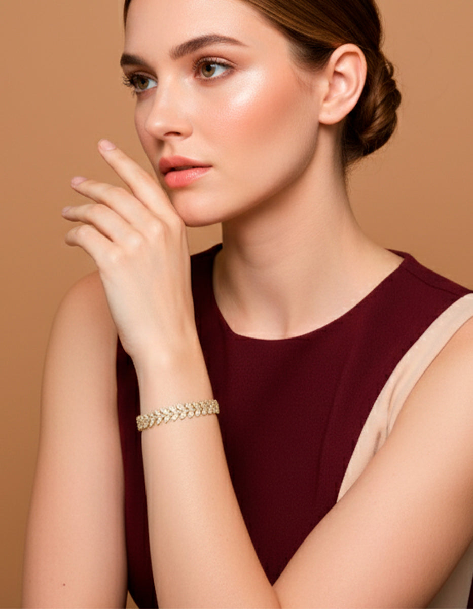 Pulsera tennis de plata engastada con circonitas blancas de corte redondo Steffi