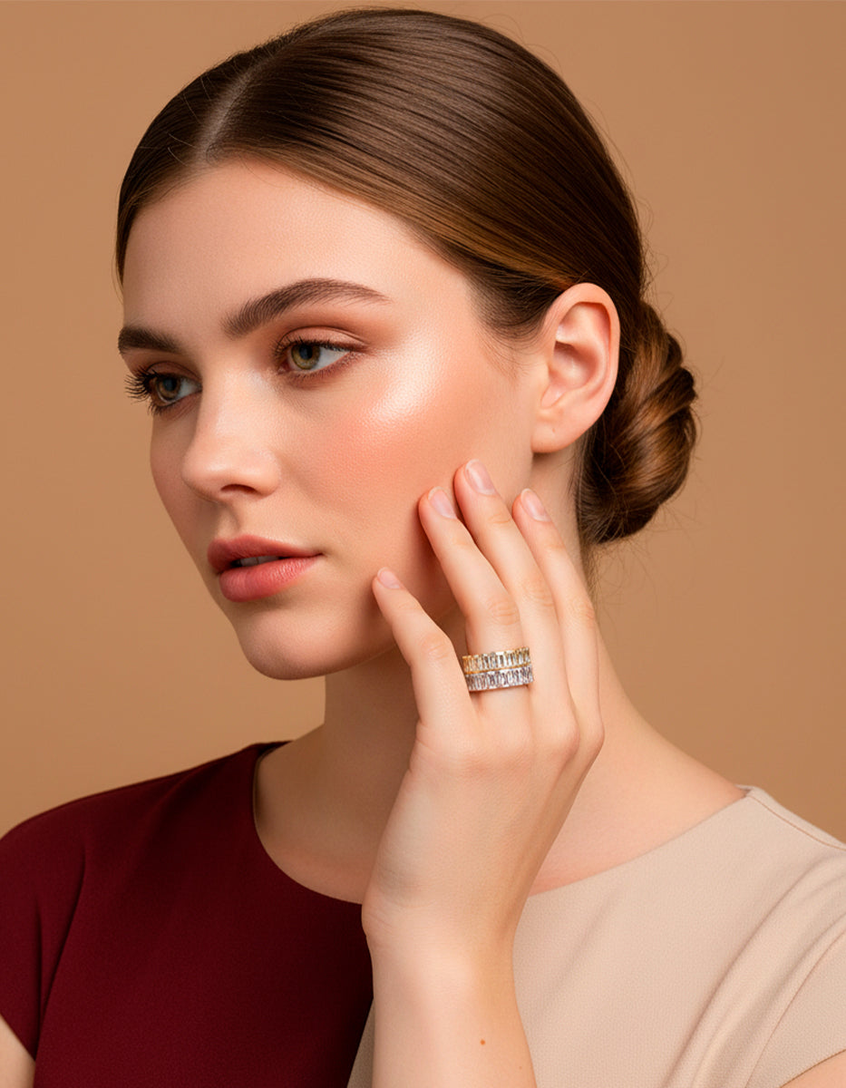 Anillo plata de ley con circonita blanca Steffi