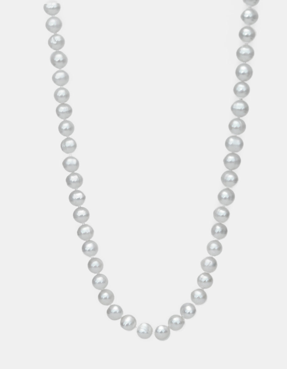 Collar anudado perla japonesa redonda 8mm de 55cm largo Crush