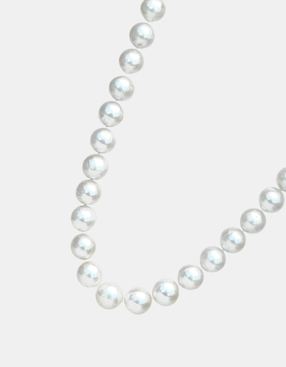 Collar anudado perla japonesa redonda 8mm de 55cm largo Crush