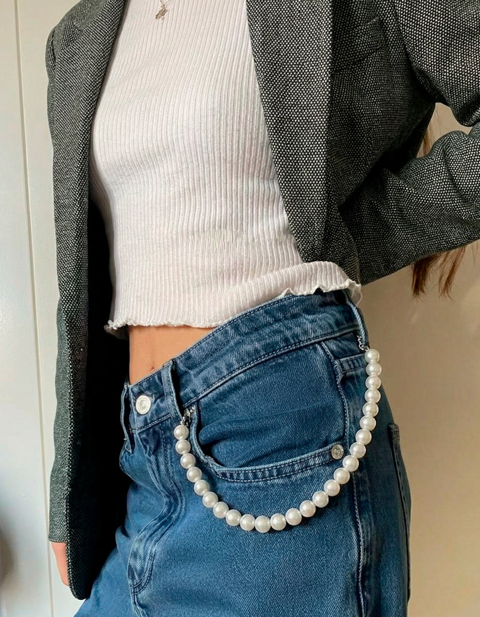 Collar anudado perla japonesa redonda 8mm de 55cm largo Crush