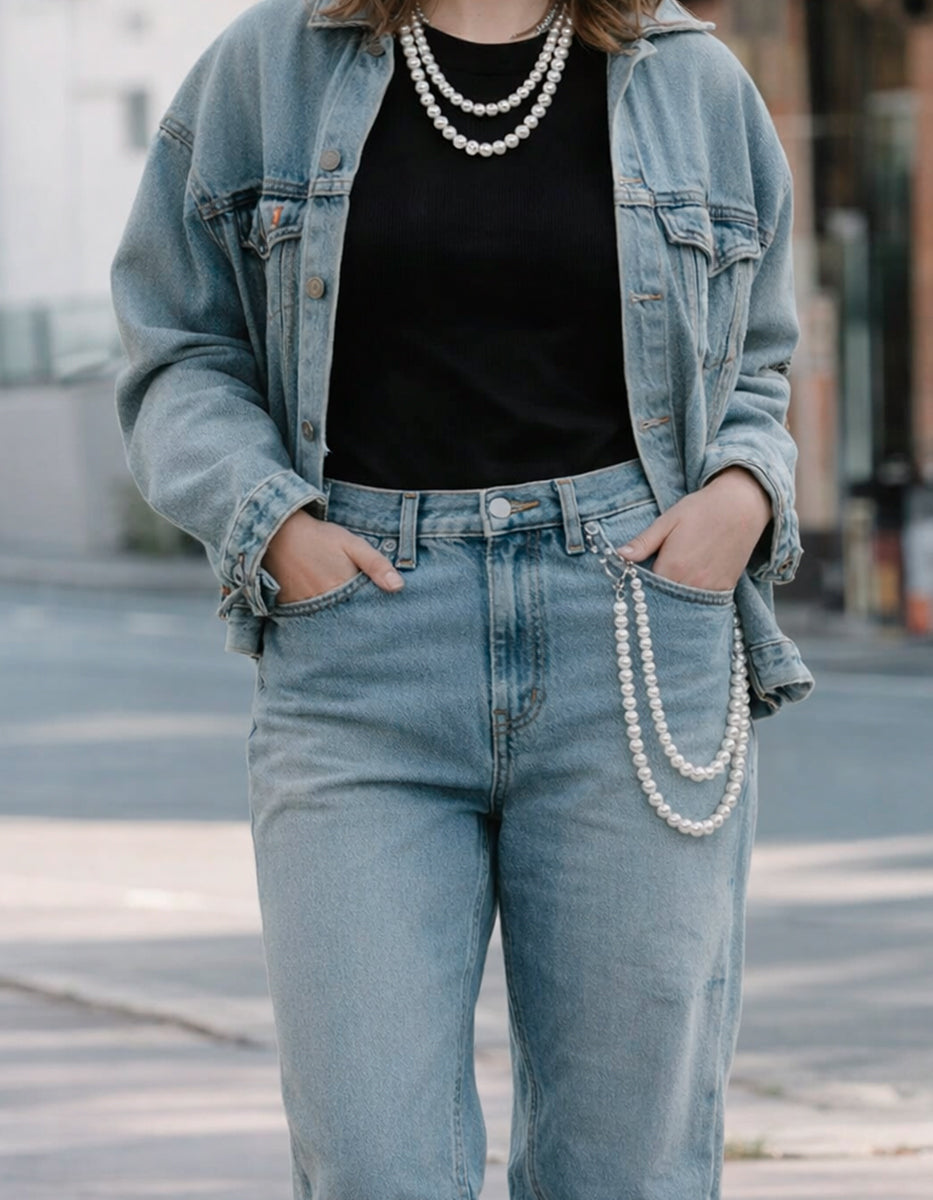 Collar perla japonesa 8mm 2 hilos 55cm largo Crush