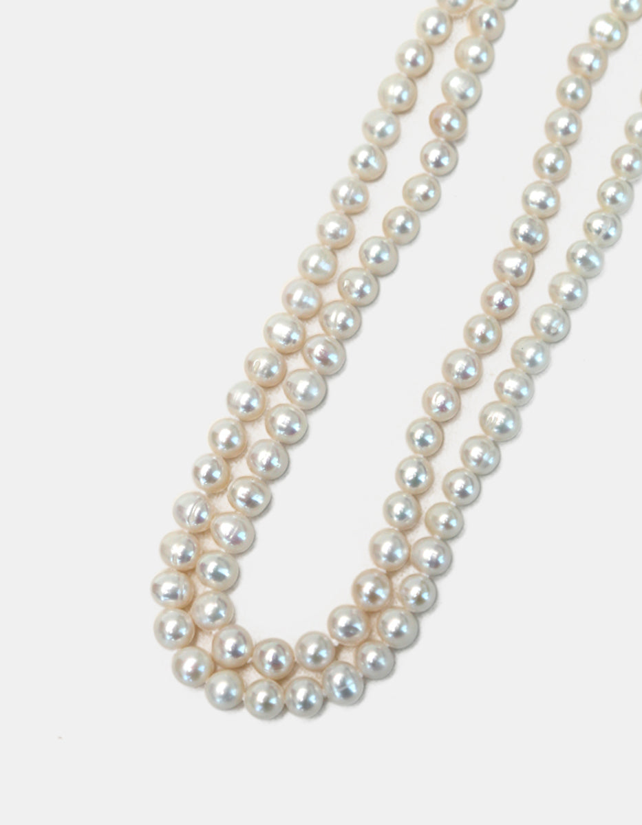 Collar perla japonesa 8mm 2 hilos 55cm largo Crush