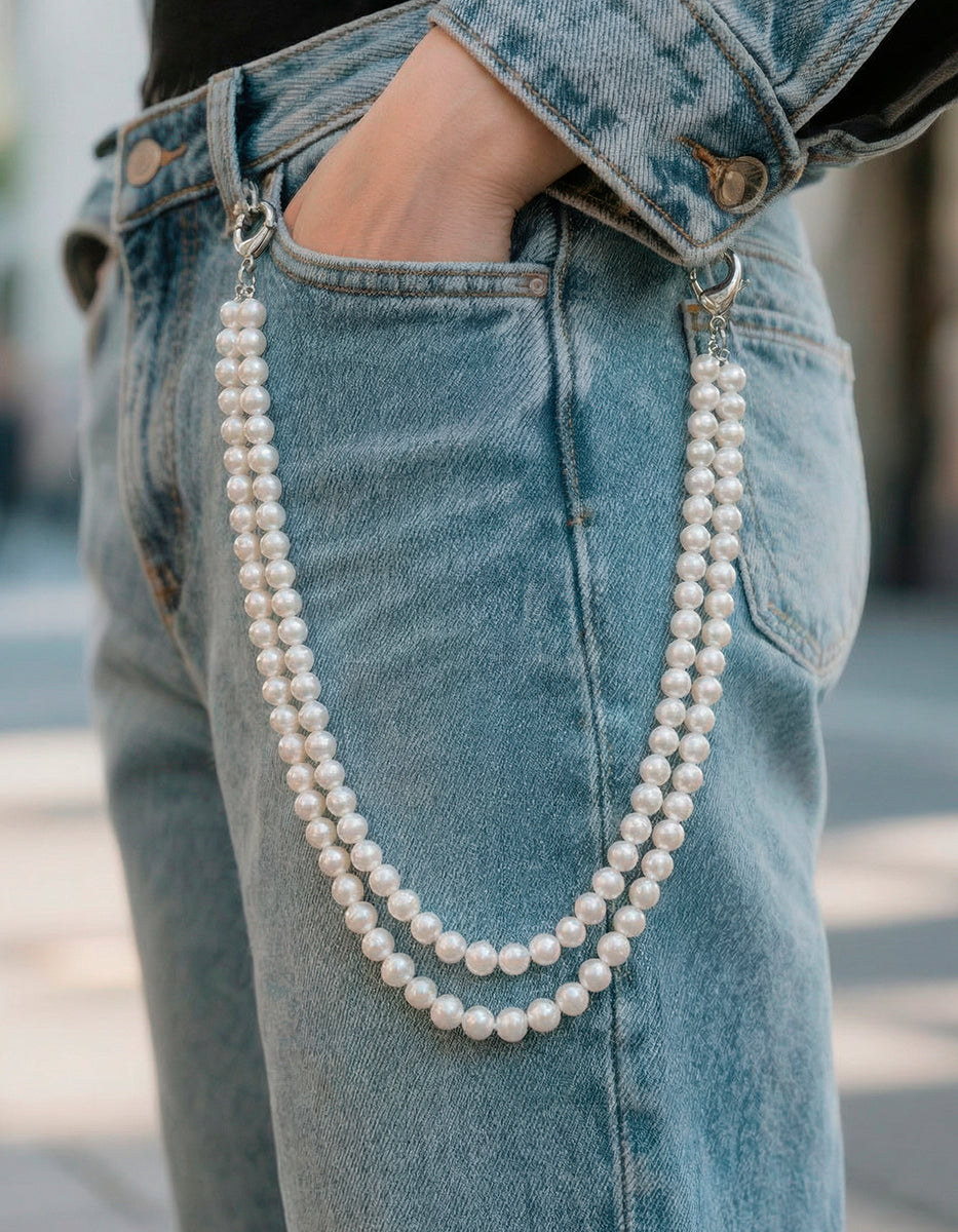 Collar perla japonesa 8mm 2 hilos 55cm largo Crush