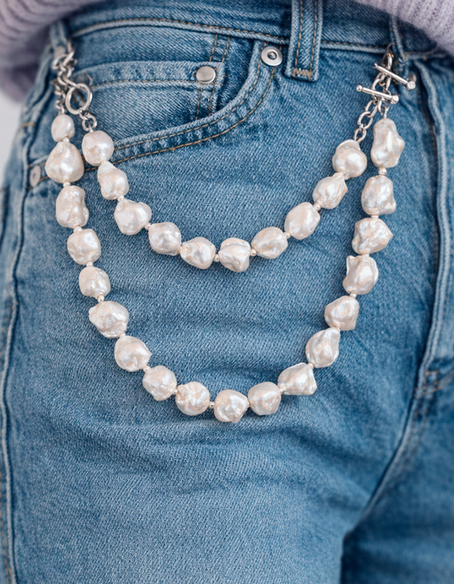 Collar graduado perla japonesa barroca 12 a 15mm Crush