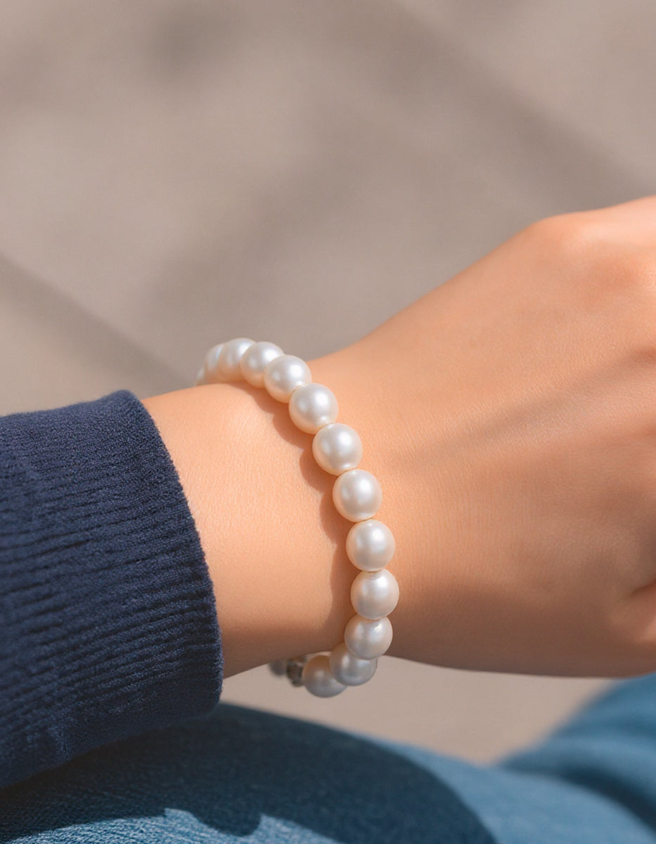 Pulsera anudada perla redonda japonesa 9mm Crush