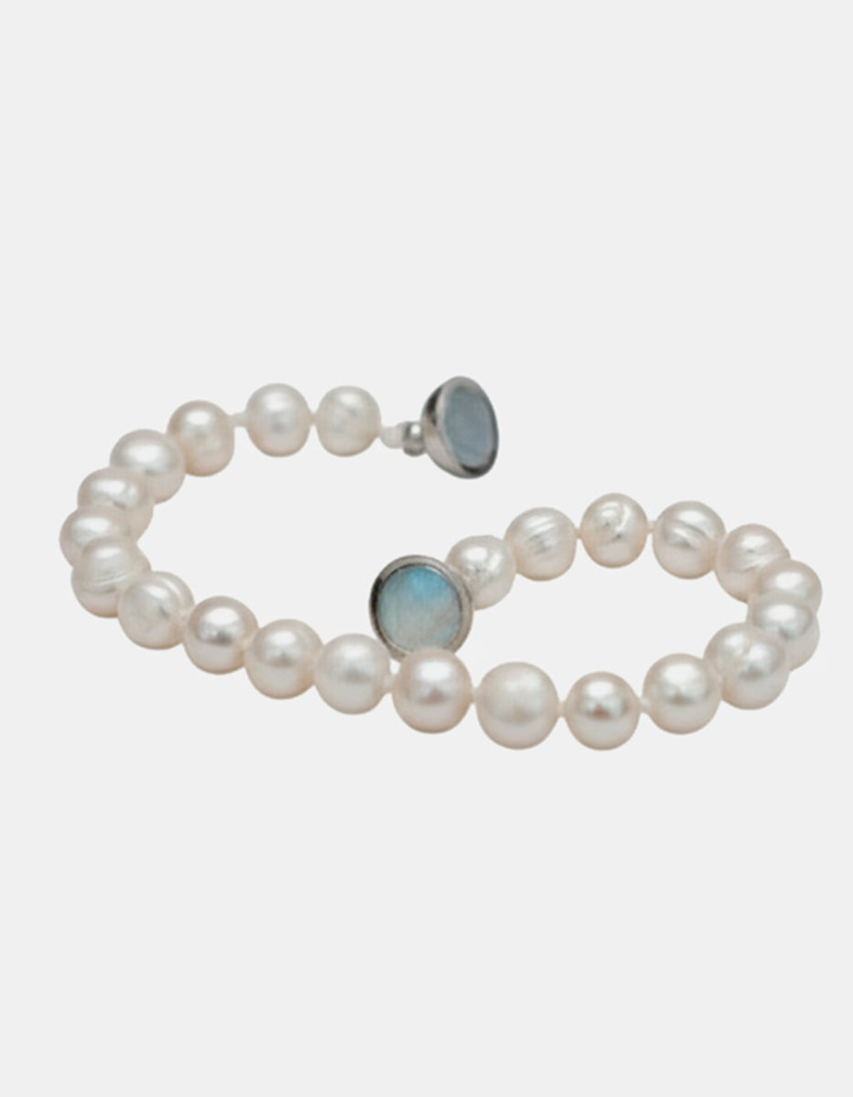 Pulsera anudada perla japonesa 5mm con broche magnético Crush