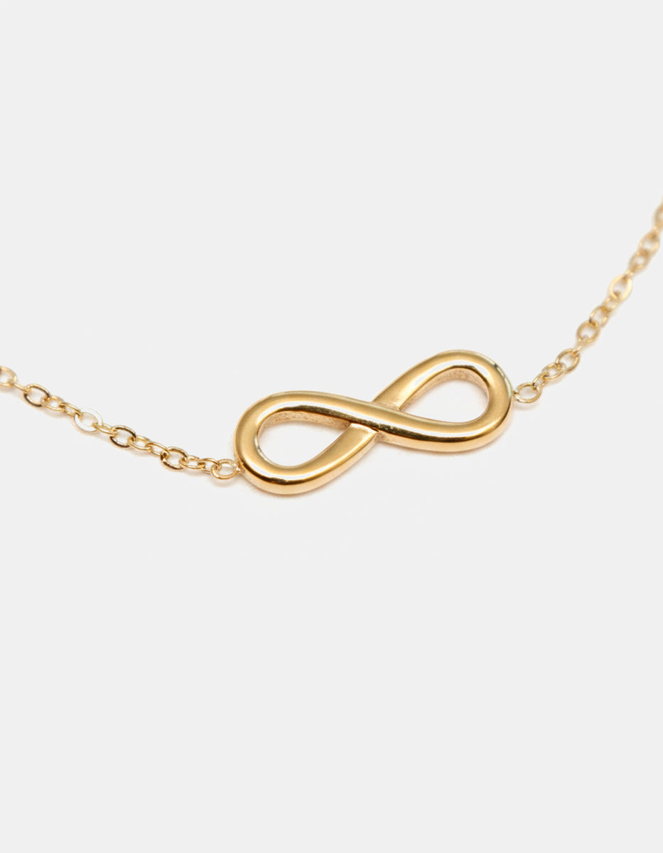 Pulsera de bronce con baño de oro de 22kt con símbolo infinito Love Story