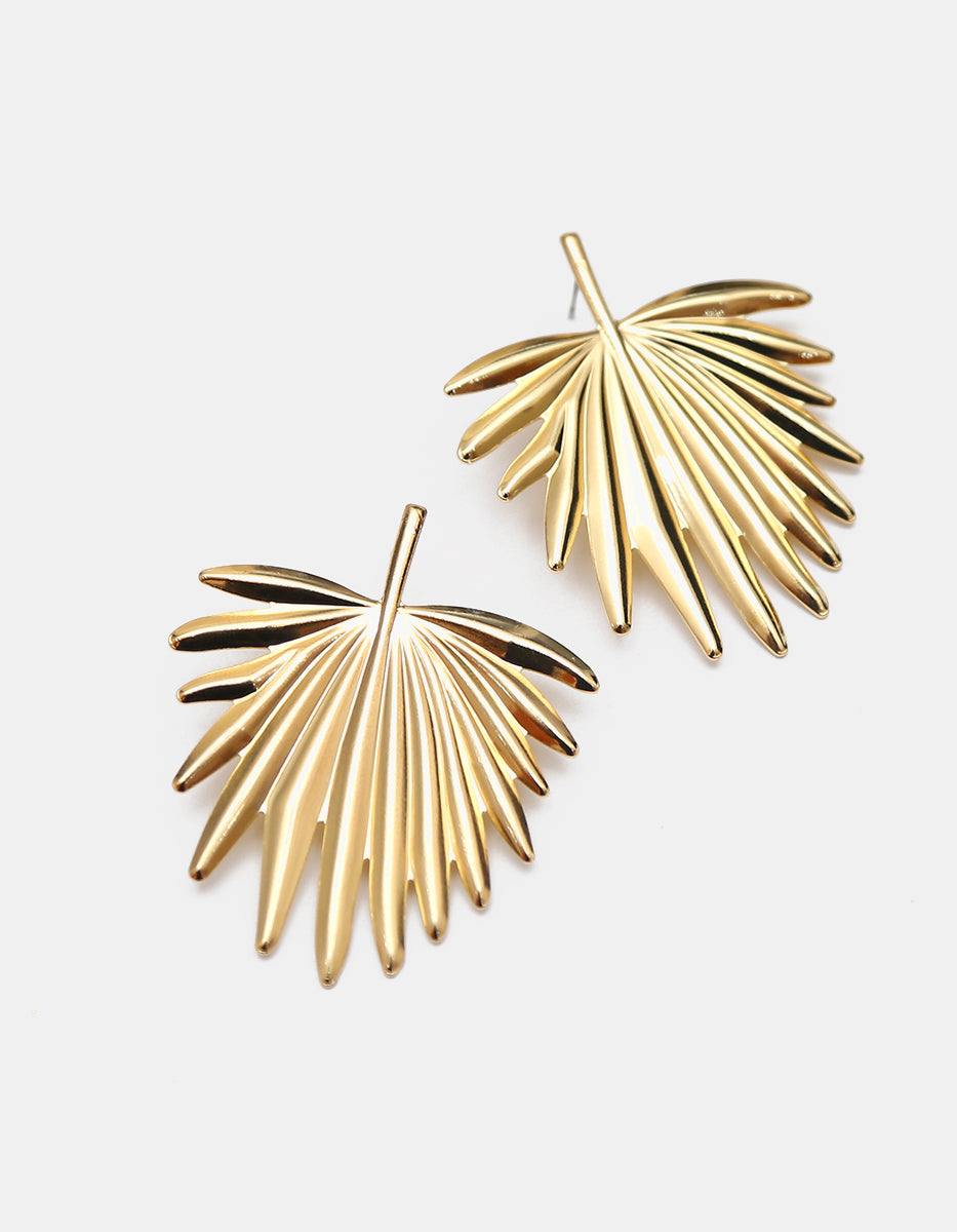 Aretes gold-filled de 22kt en forma de hoja