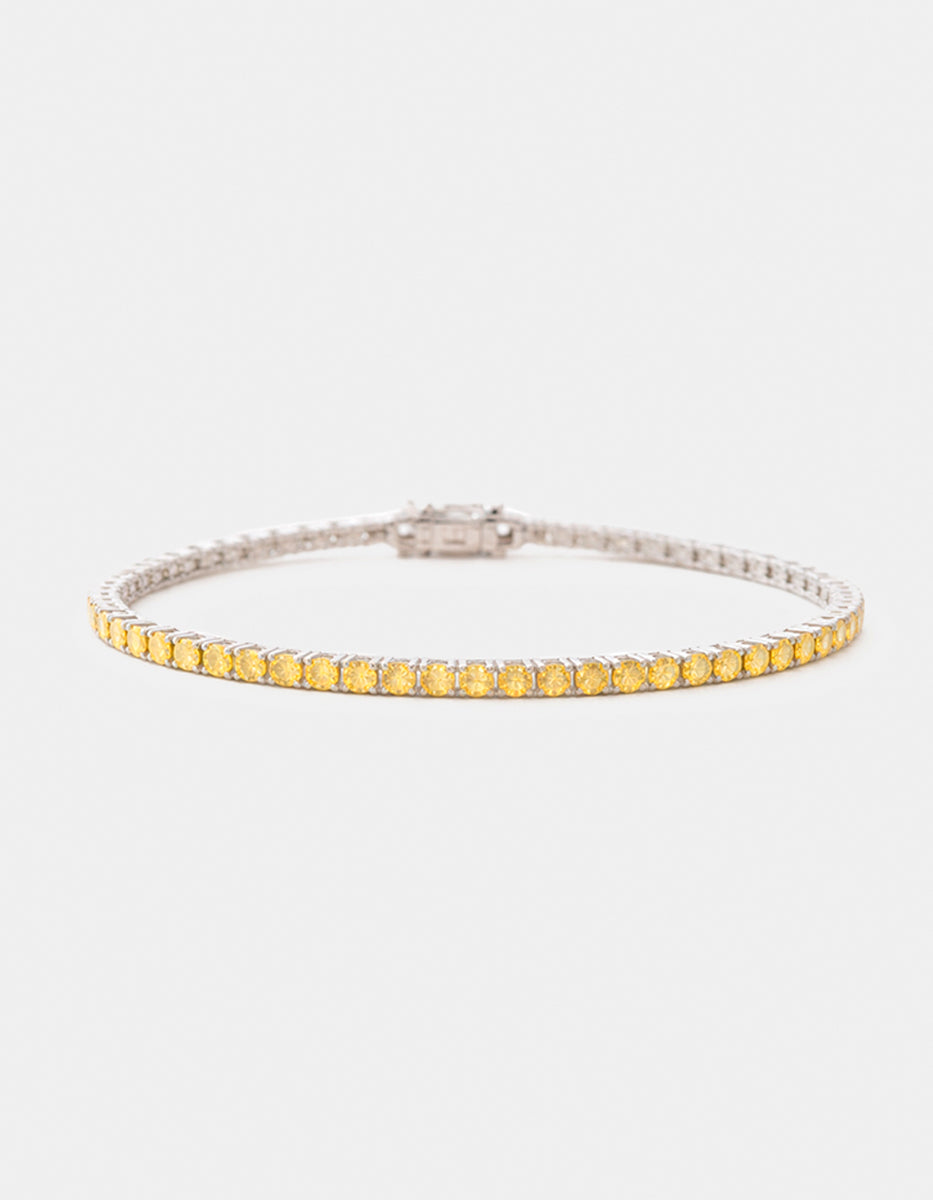 Pulsera de Plata .925 con citrinos amarillos en corte brillante Seducción
