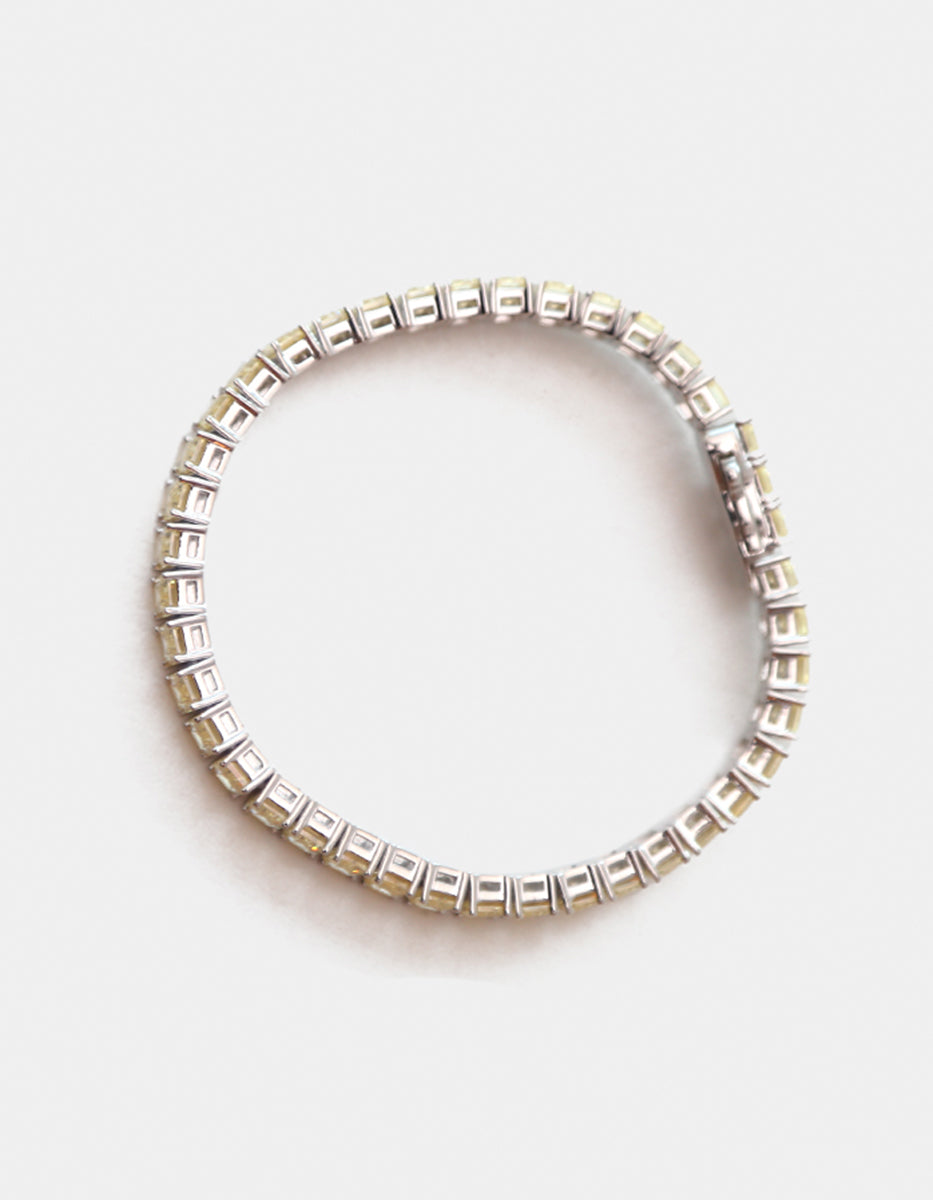 Pulsera de Plata .925 con citrinos amarillos en corte baguette Seducción