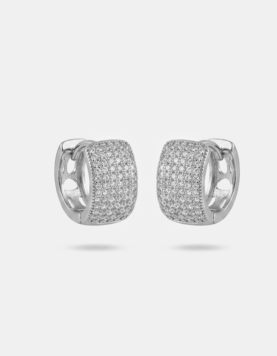 Aretes en baño Platino e incrustaciones de topacios blancos corte brillante Festive Style