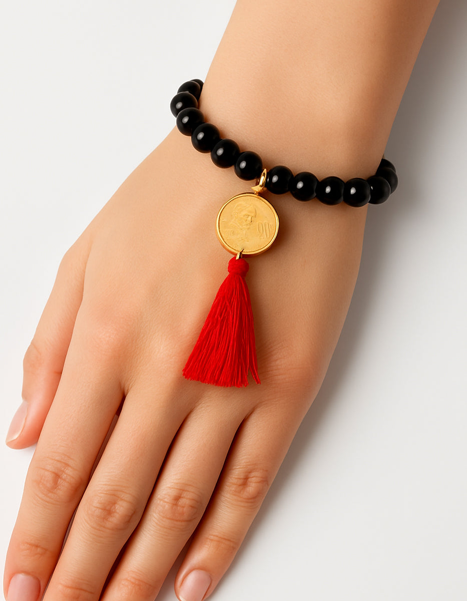 Pulsera moneda auténtica pompón Memorias