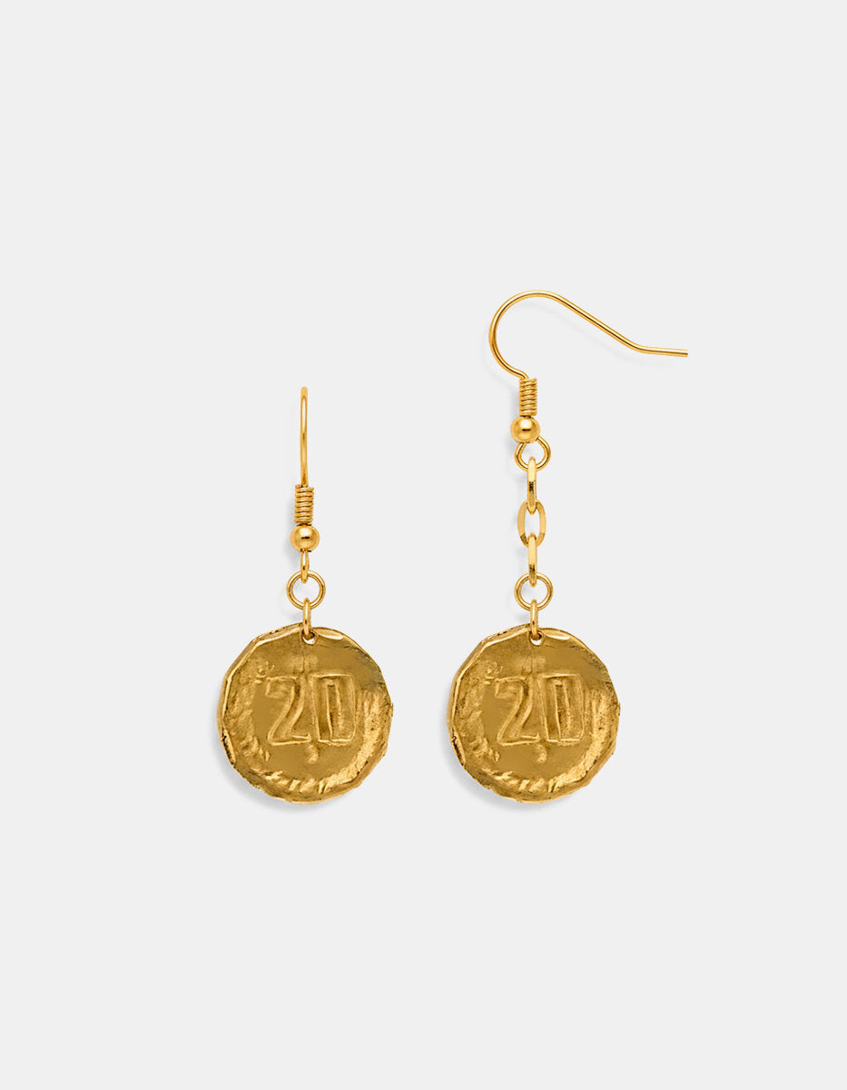 Aretes monedas auténticas Memorias