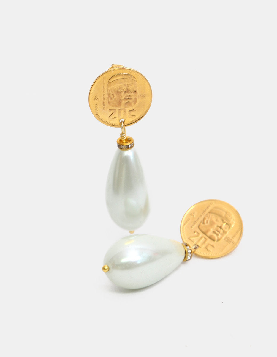 Aretes moneda auténtica Memorias