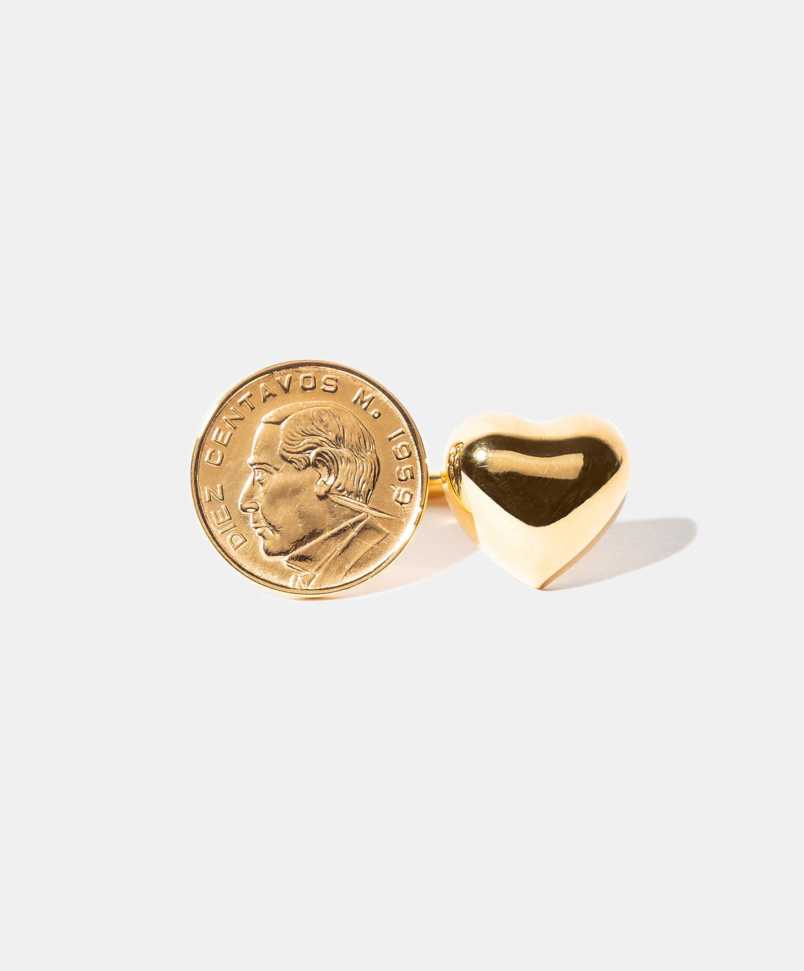 Anillo moneda auténtica corazón Memorias