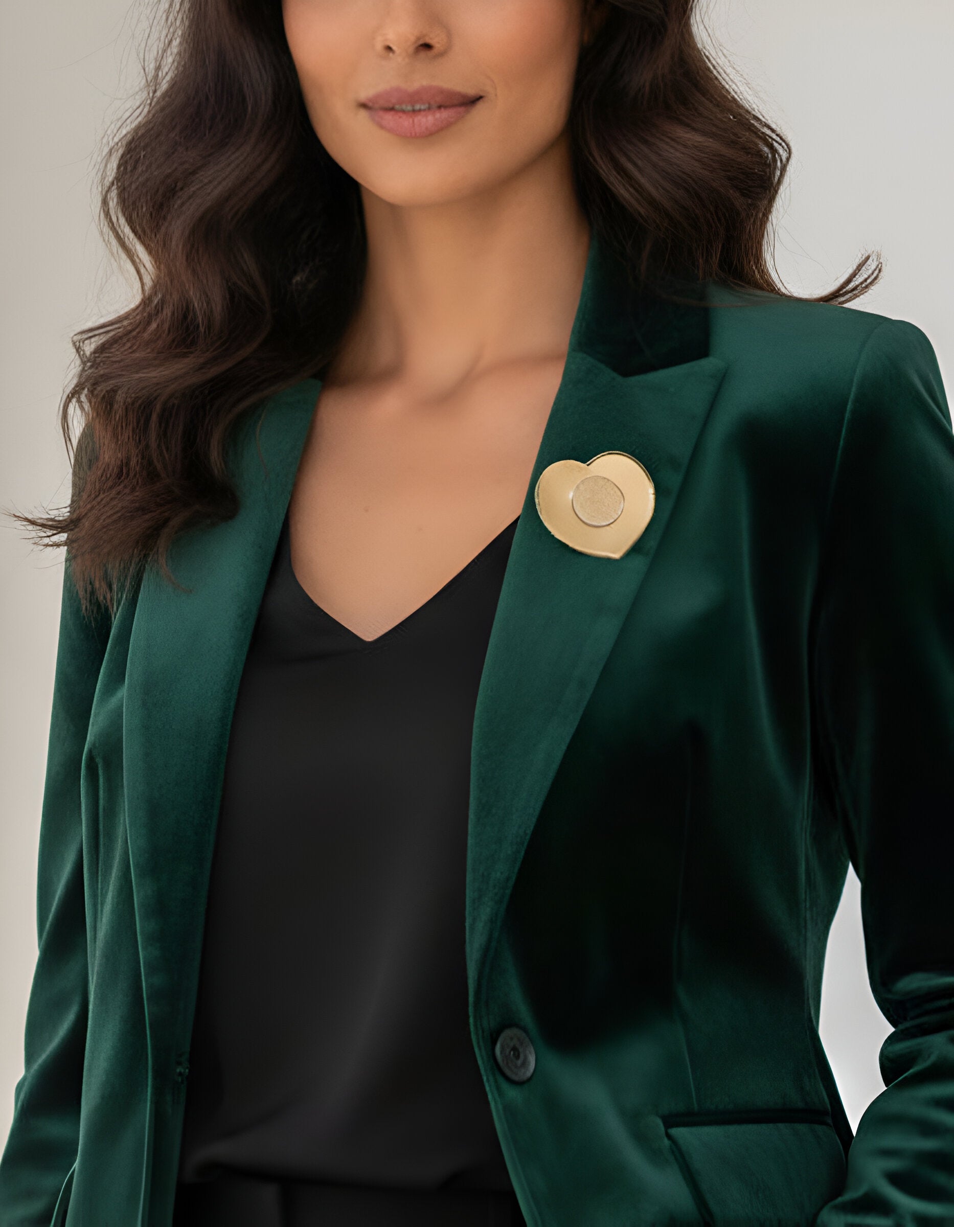 Broche corazón con moneda autentica Memorias