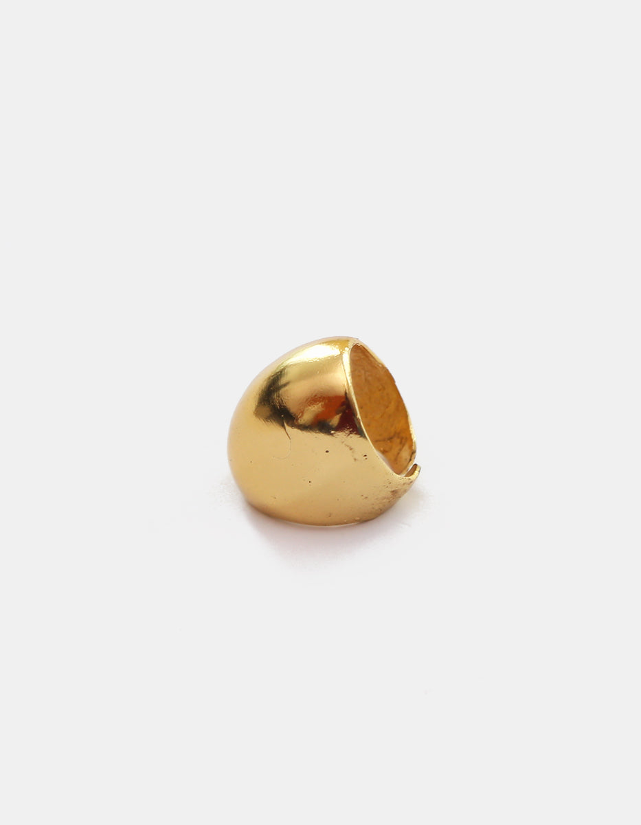 Anillo de domo bombacho liso en bronce con baño de oro de 22k Golden Chic