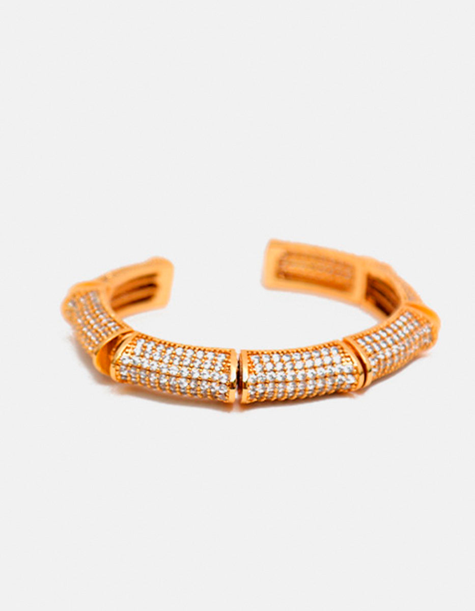 Brazalete rigido con espinolitas blancas Flashy