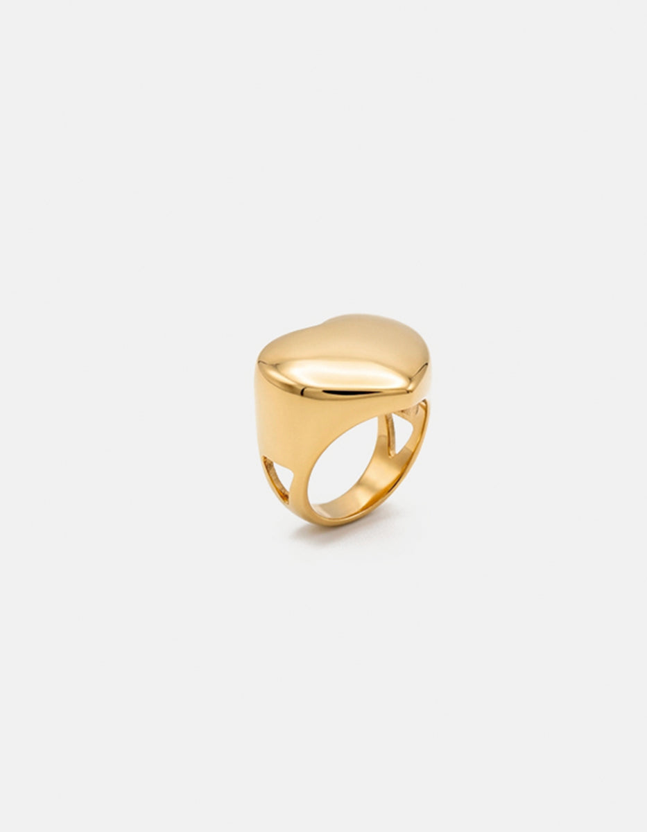 Anillo de oro laminado 22k en forma de corazón talla 7
