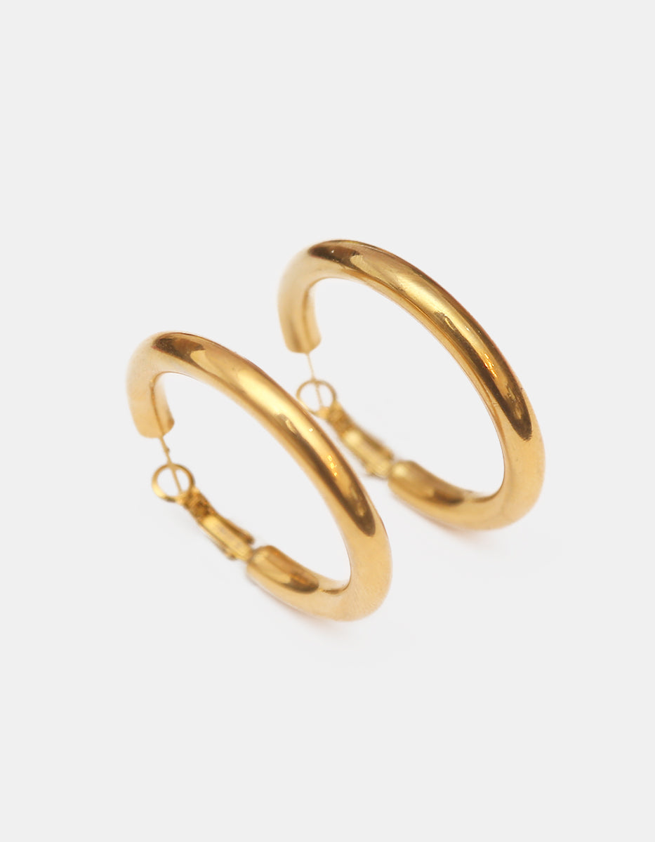 Arracadas de bronce en baño de oro 22kt Golden Chic