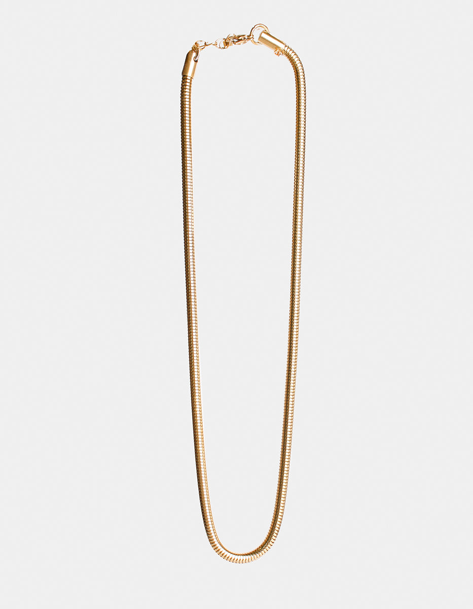 Collar de oro laminado 22k estilo panza de víbora de 45 cm