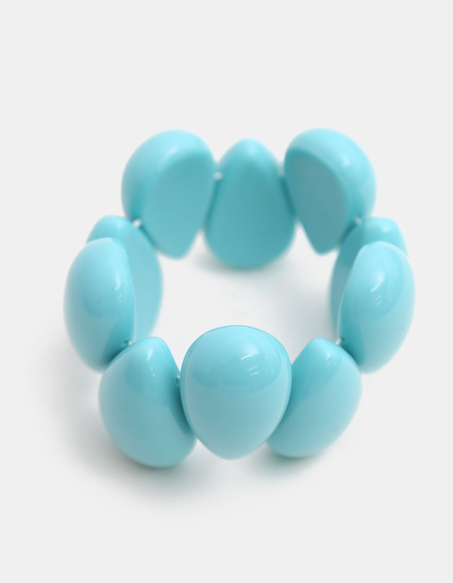 Brazalete de óvalos con gemas de ágata azul Mandragora