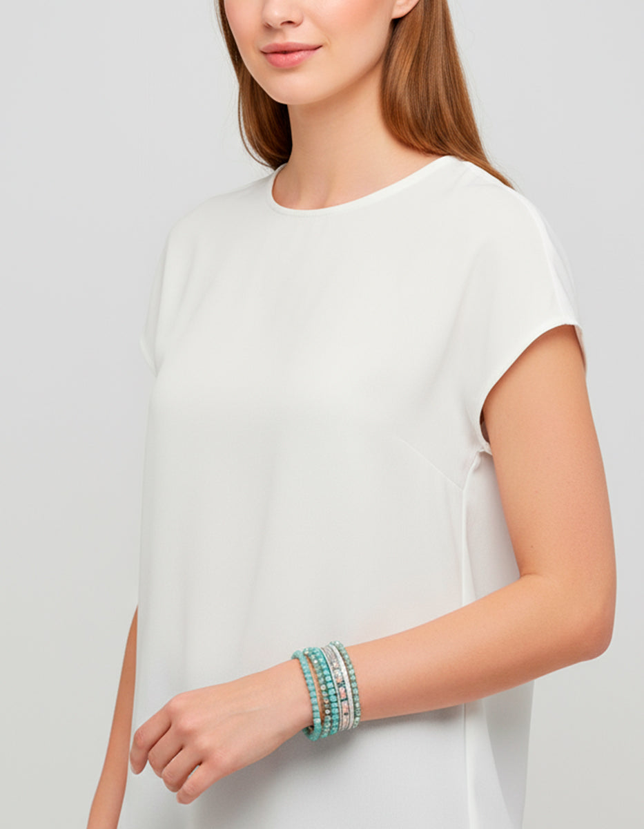 Pulsera cristales austriacos aquamarina Latin Flavor