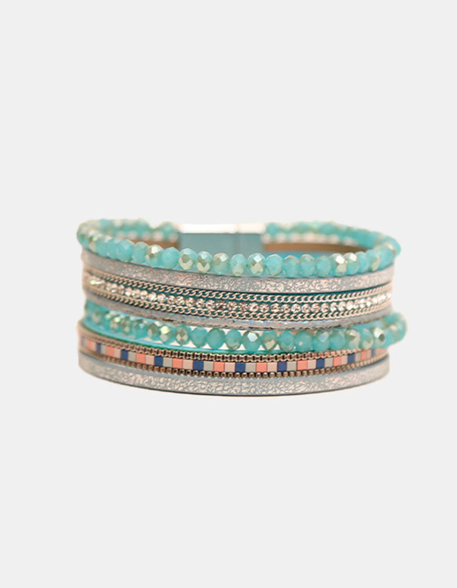Pulsera cristales austriacos aquamarina Latin Flavor