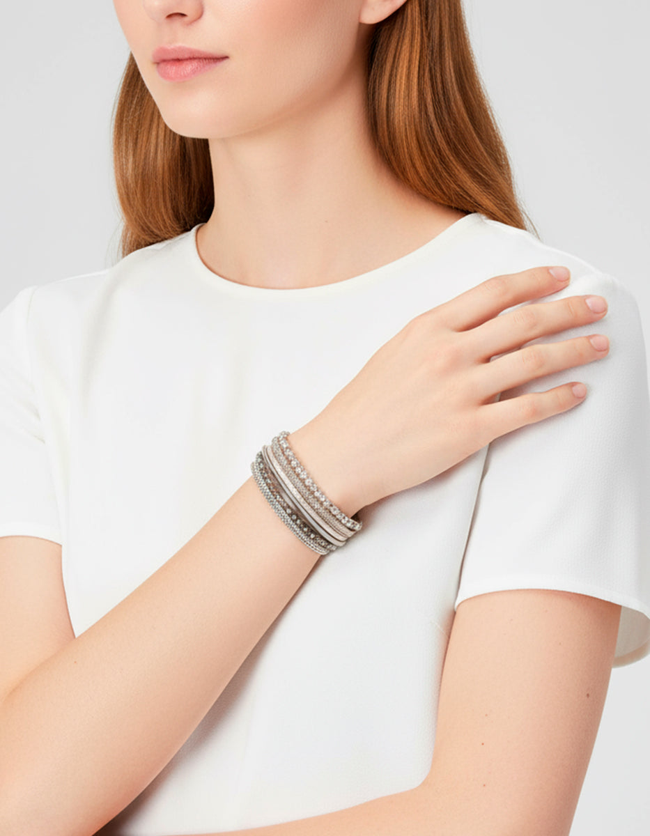 Pulsera hilos con cristal austriaco