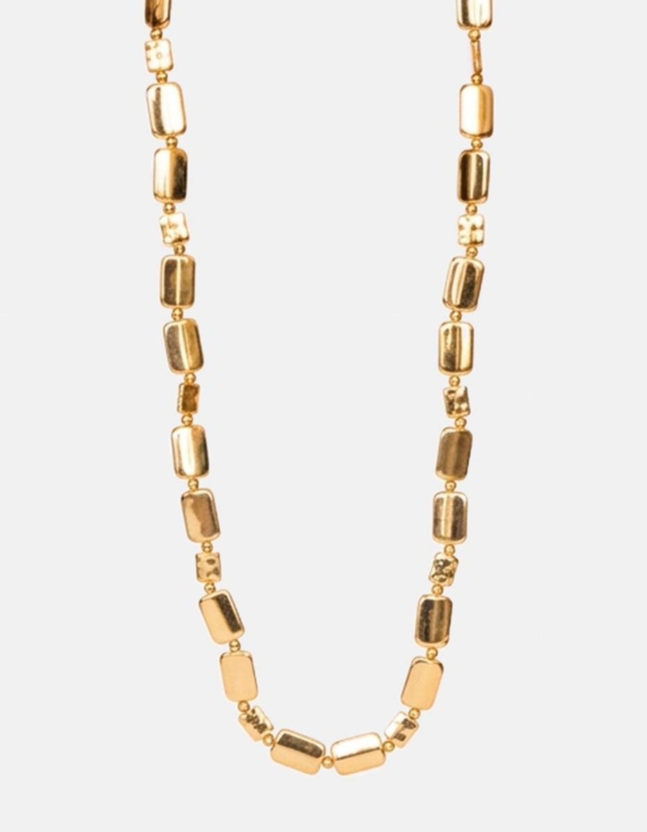 Collar de oro laminado 22k en forma de rectángulo Golden Chic
