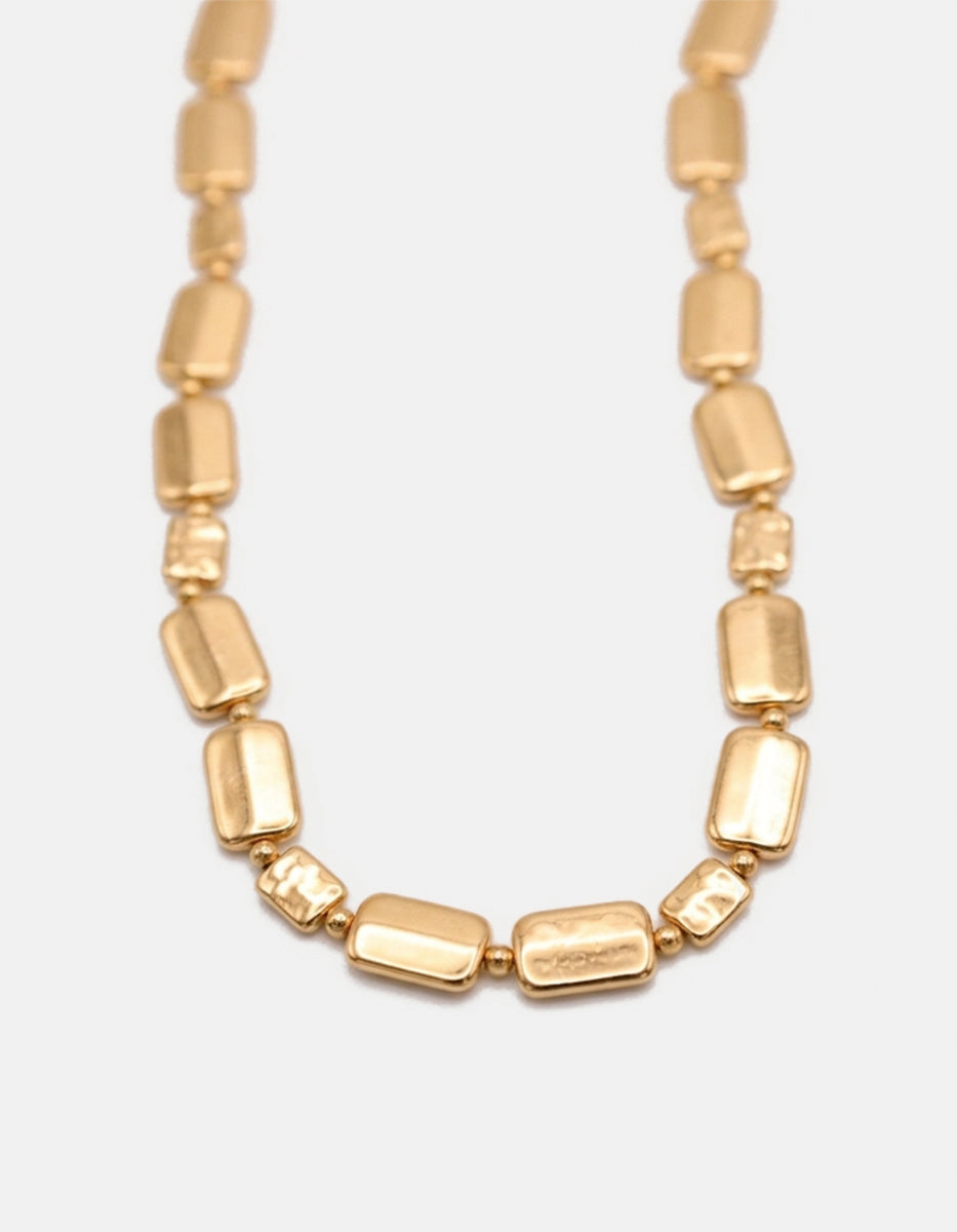 Collar de oro laminado 22k en forma de rectángulo Golden Chic