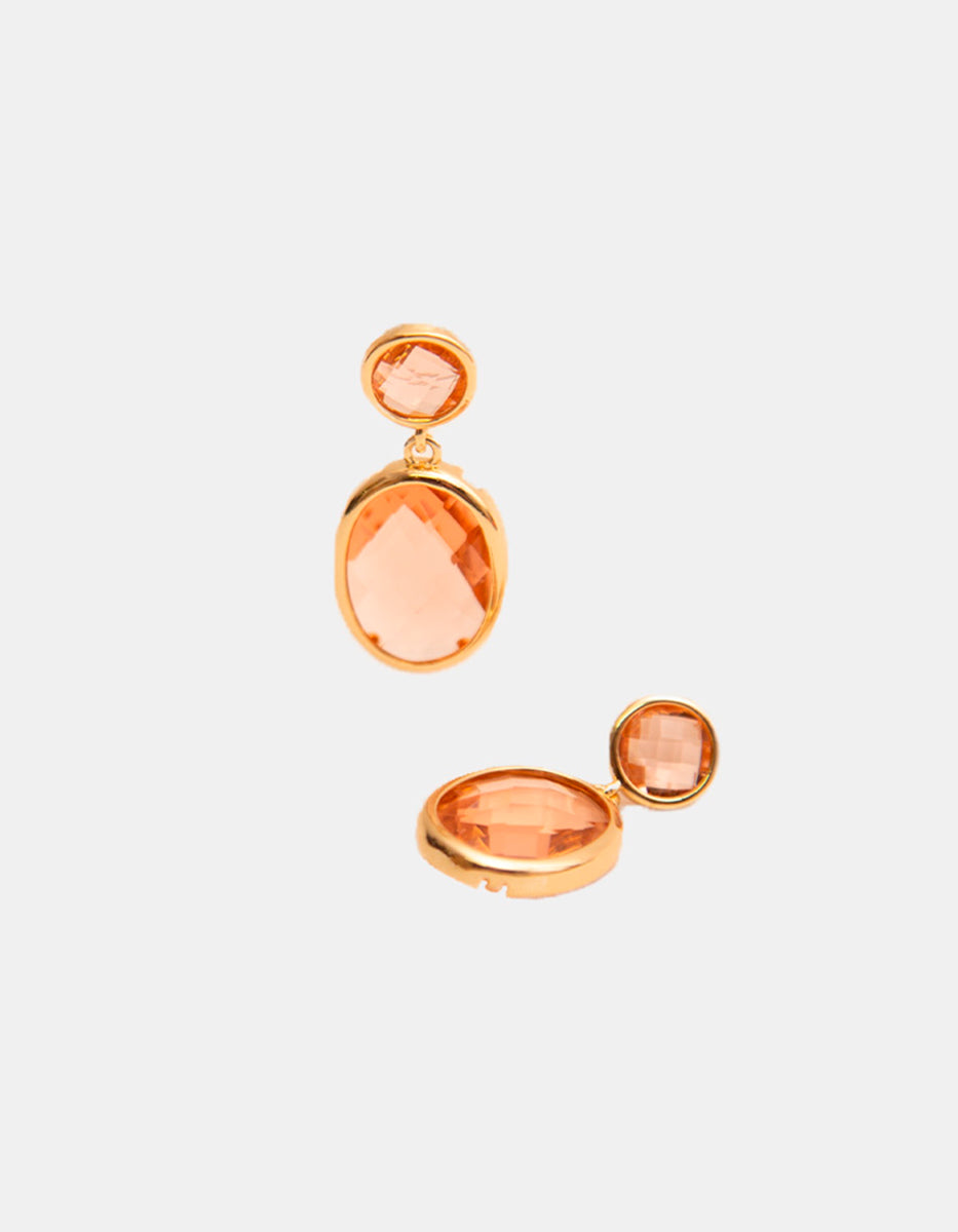 Aretes Espinolita Coral Laminados Marquesa