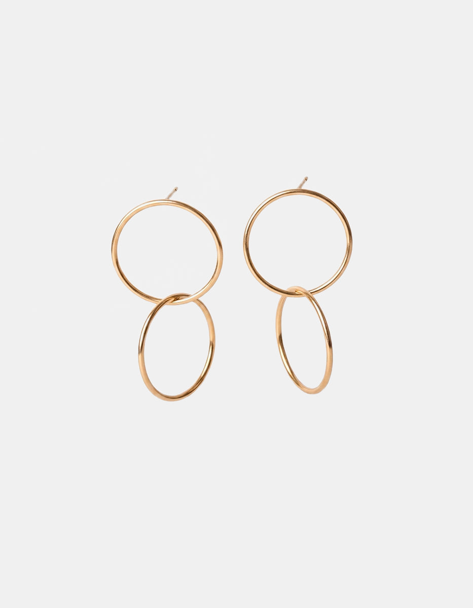 Aretes doble aro Golden