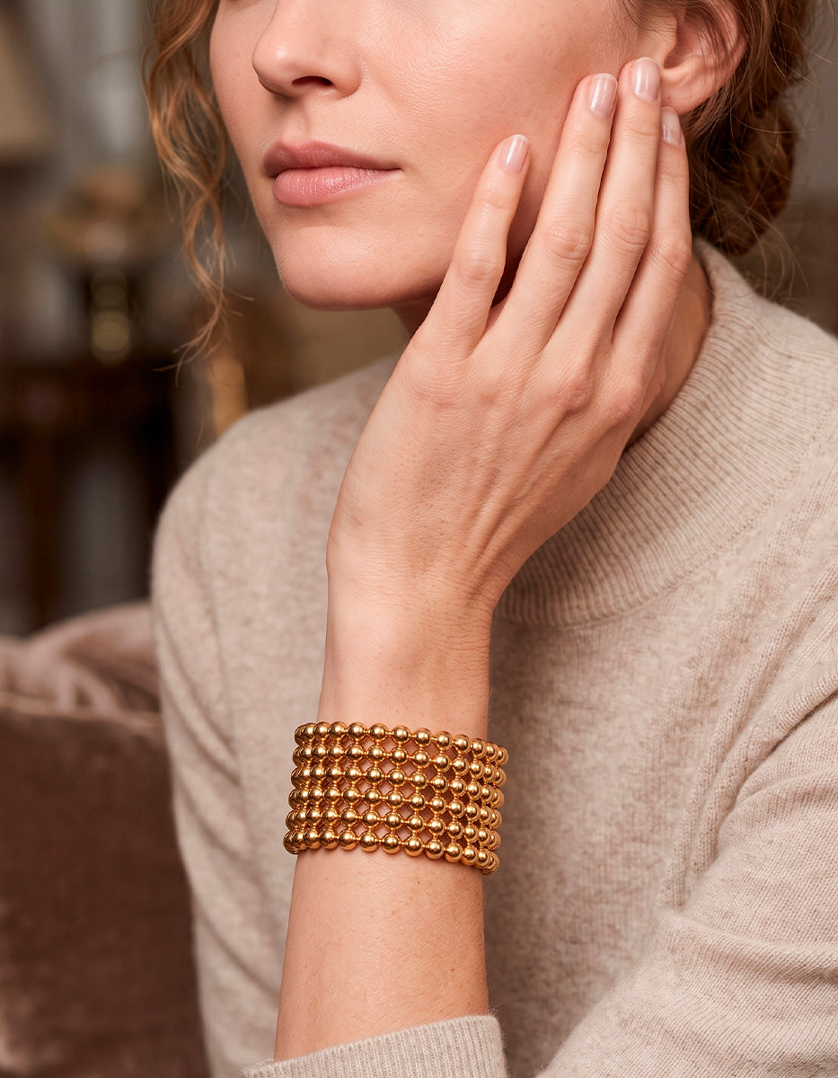 Brazalete gold-filled de 22kt con esferas