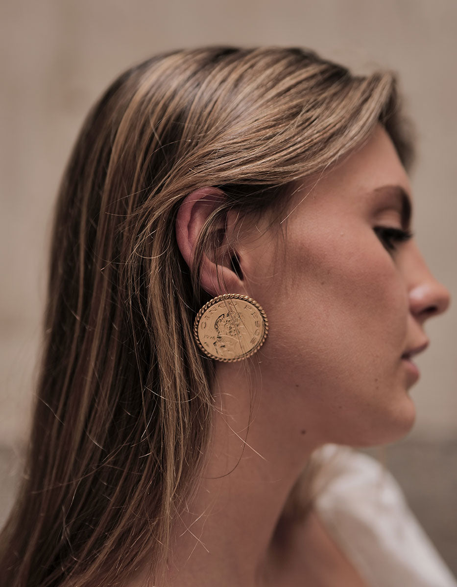 Aretes moneda auténtica Memorias