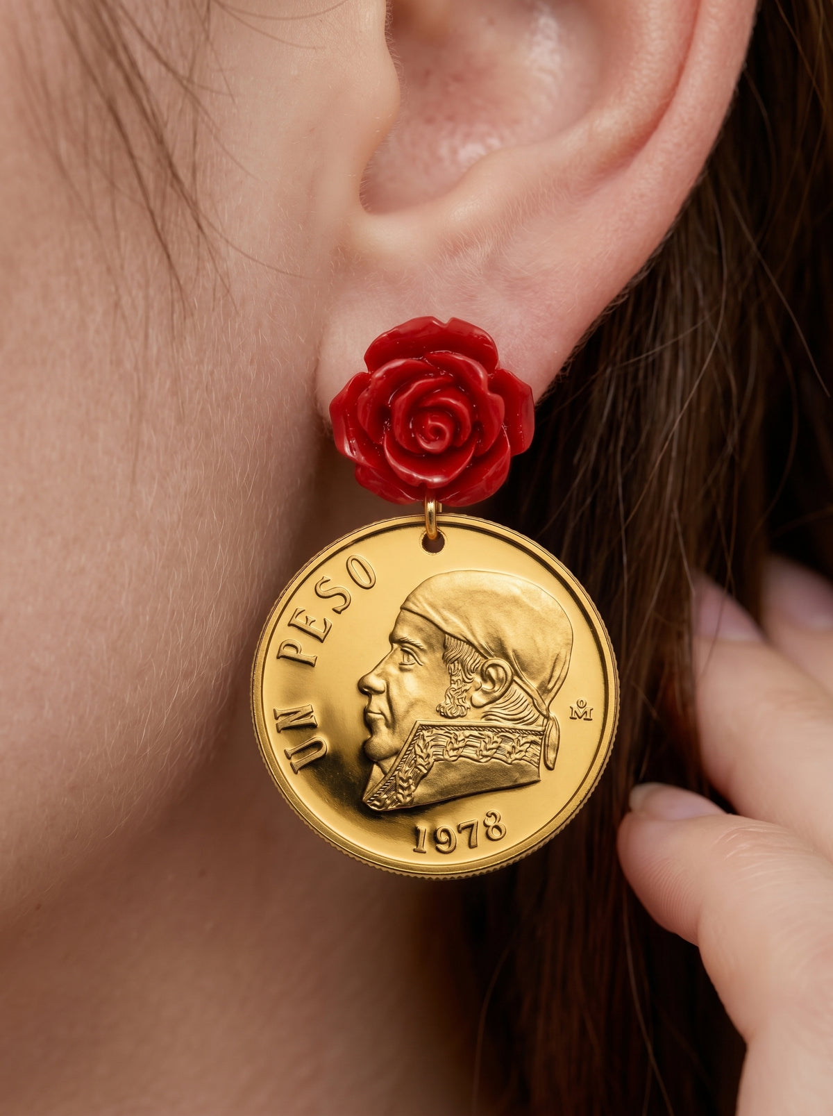 Aretes moneda auténtica Memorias
