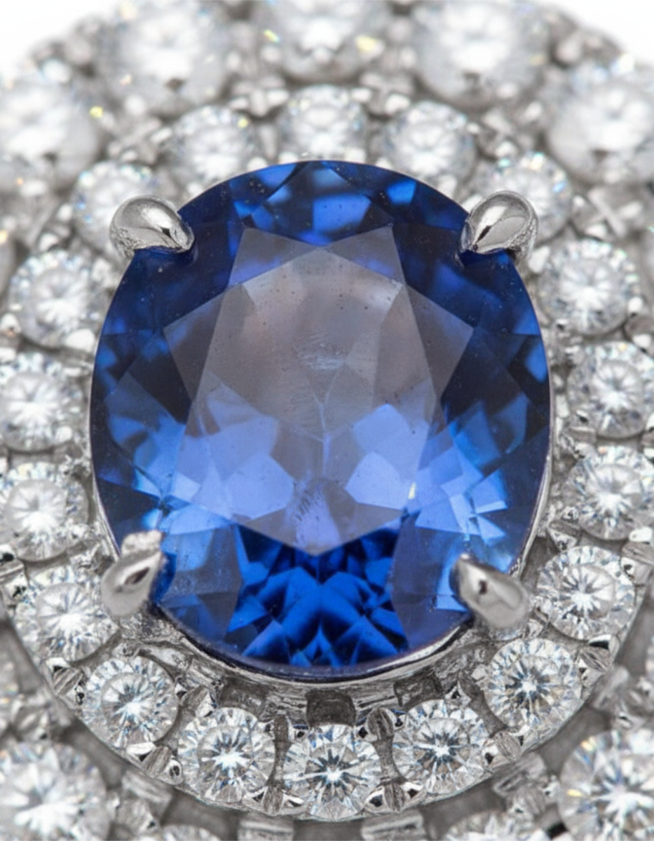 ANILLO ORO BLANCO 18K CON ZAFIRO