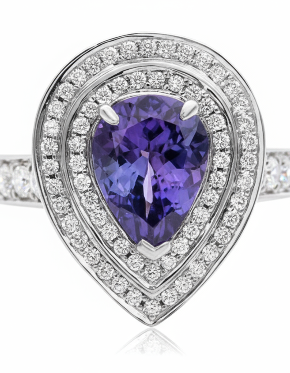 ANILLO ORO BLANCO 14K CON DIAMANTES