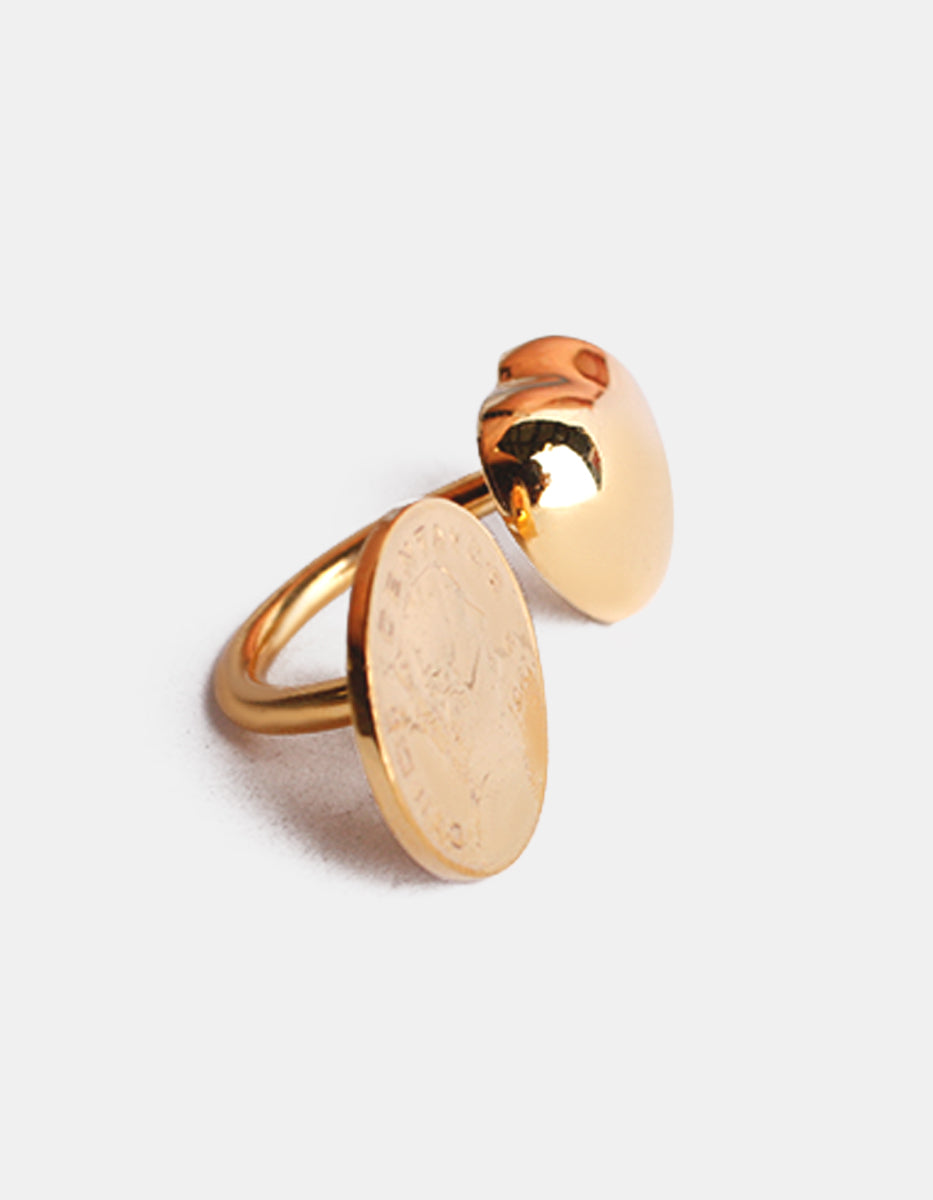 Anillo moneda auténtica corazón Memorias