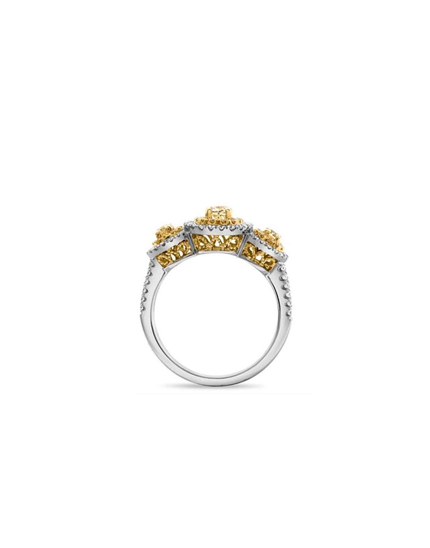 ANILLO ORO BLANCO & AMARILLO 18K CON DIAMANTES