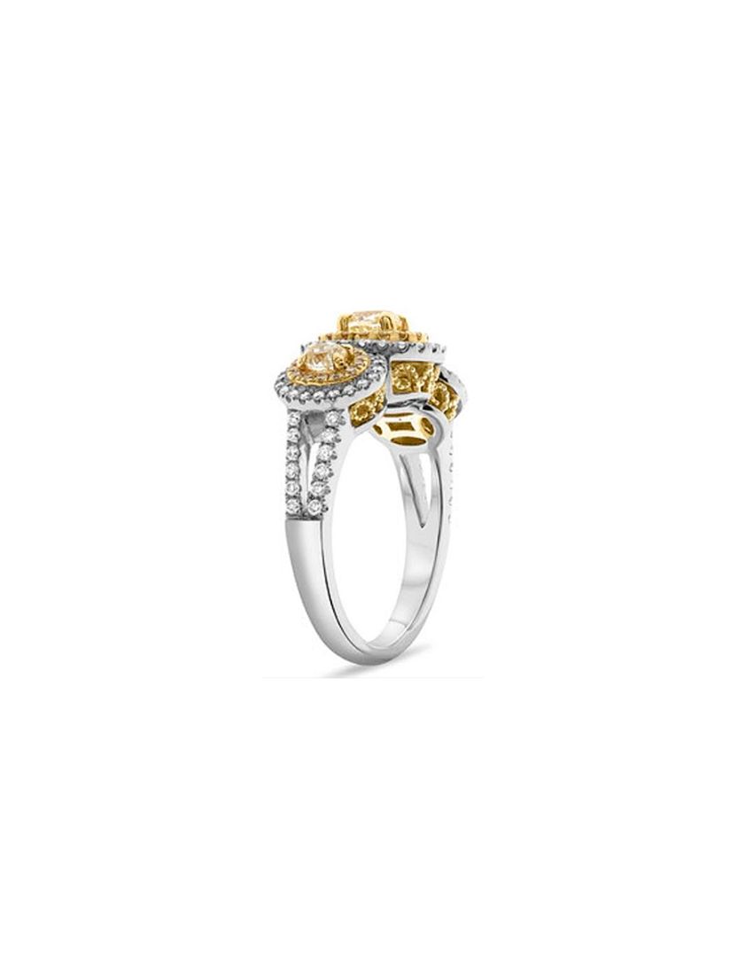 ANILLO ORO BLANCO & AMARILLO 18K CON DIAMANTES