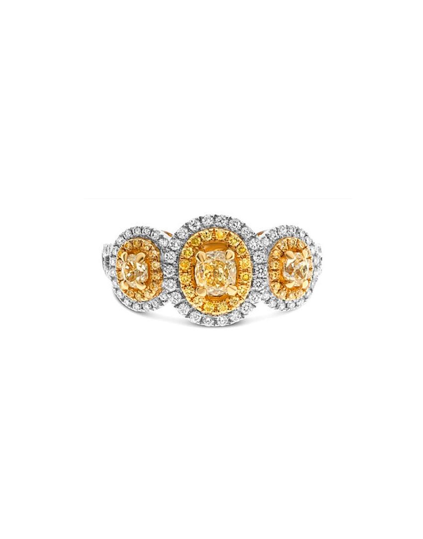 ANILLO ORO BLANCO & AMARILLO 18K CON DIAMANTES
