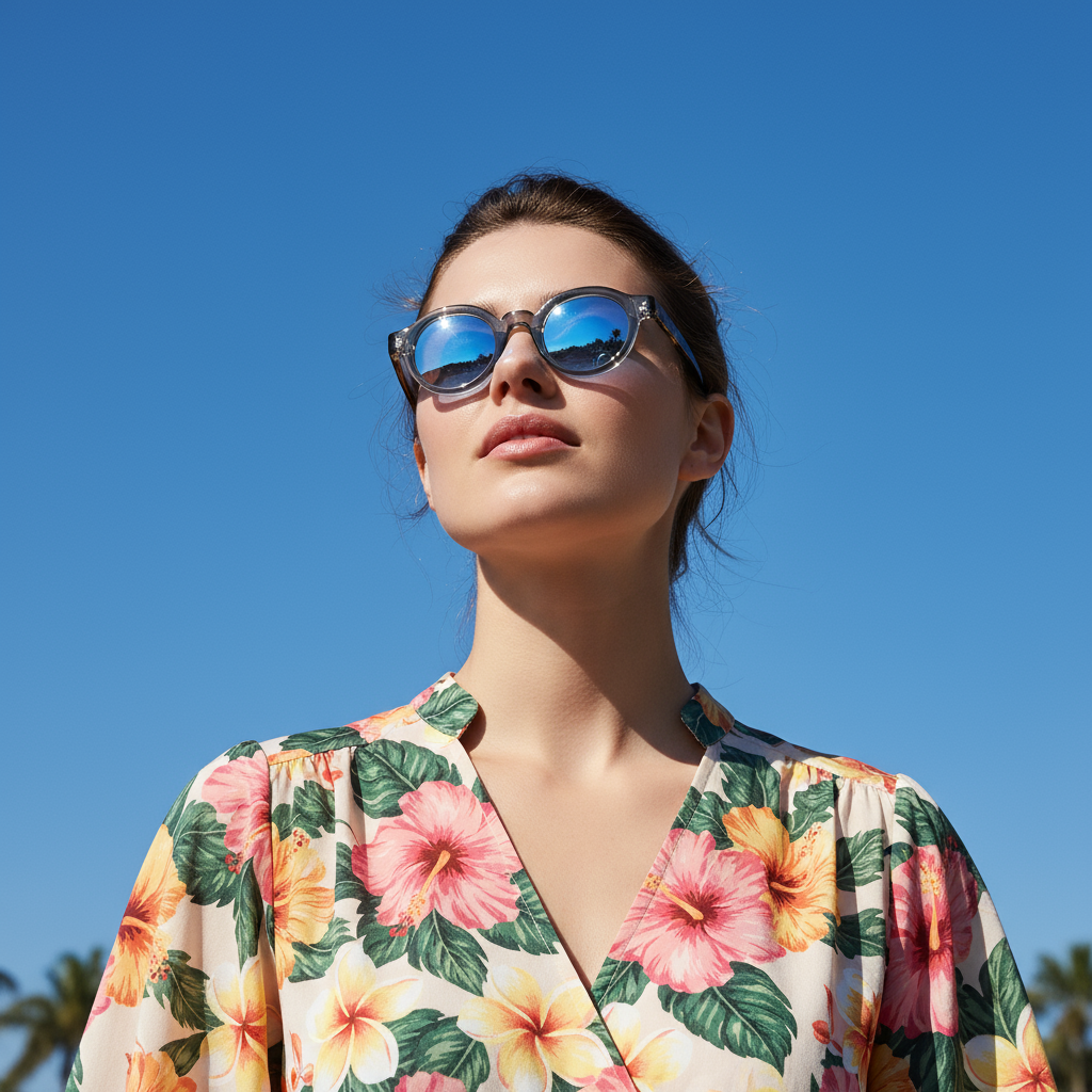 Gafas de sol Soleil animal print / Lente azul