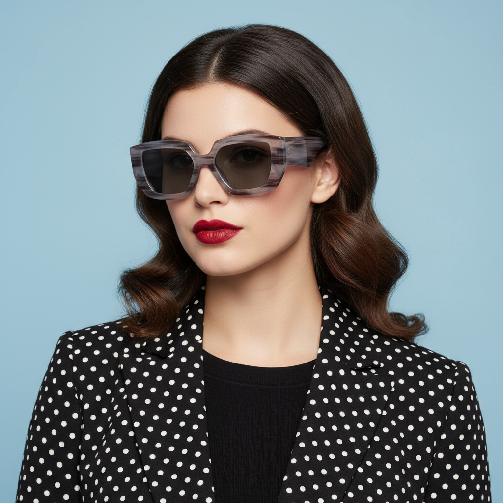 Gafas de sol Soleil gris print / Lente ahumada