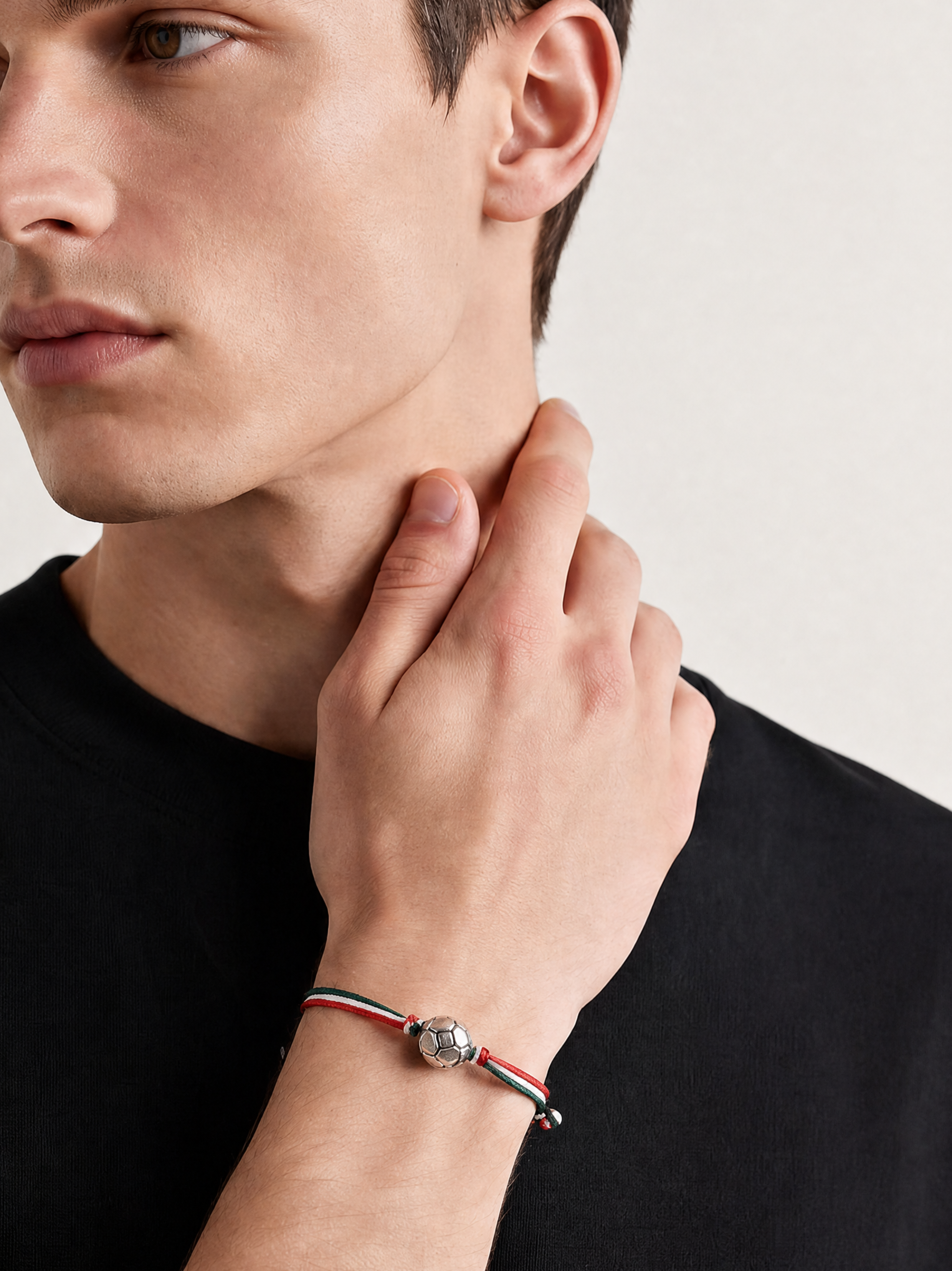 Pulsera Tlachco Balón de Plata de ley .925 con Hilos de Seda