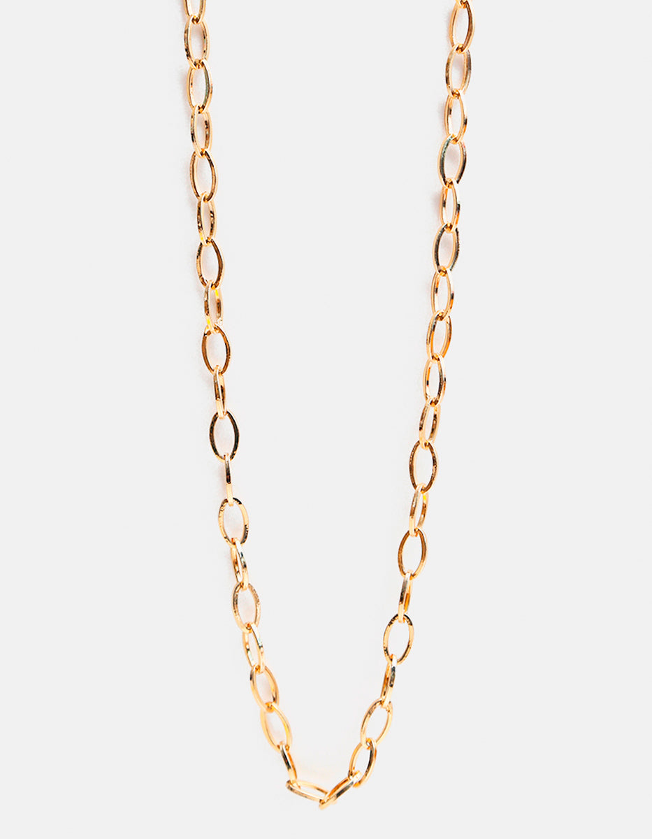 Collar de bronce en baño de oro 22k con eslabones